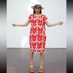 Vintage handmade USED Mexican midi dress S/M